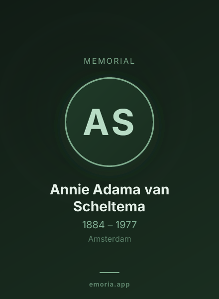 Memorial portrait of Annie Adama van Scheltema