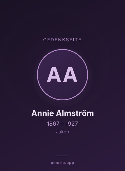 Gedenkportrait von Annie Almström