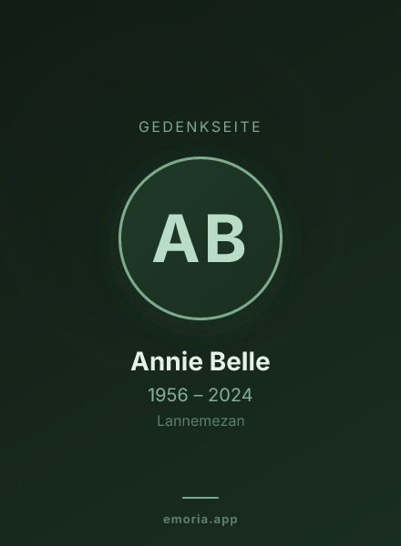 Gedenkportrait von Annie Belle