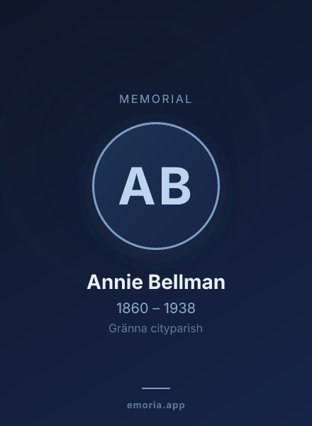 Memorial portrait of Annie Bellman