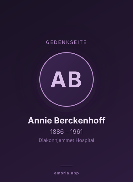 Gedenkportrait von Annie Berckenhoff