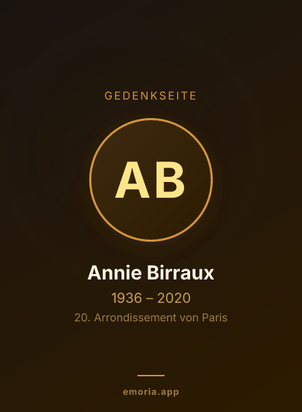 Gedenkportrait von Annie Birraux