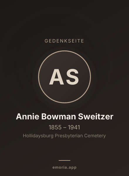 Gedenkportrait von Annie Bowman Sweitzer
