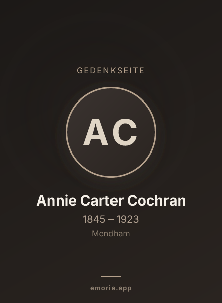 Gedenkportrait von Annie Carter Cochran