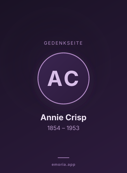 Gedenkportrait von Annie Crisp