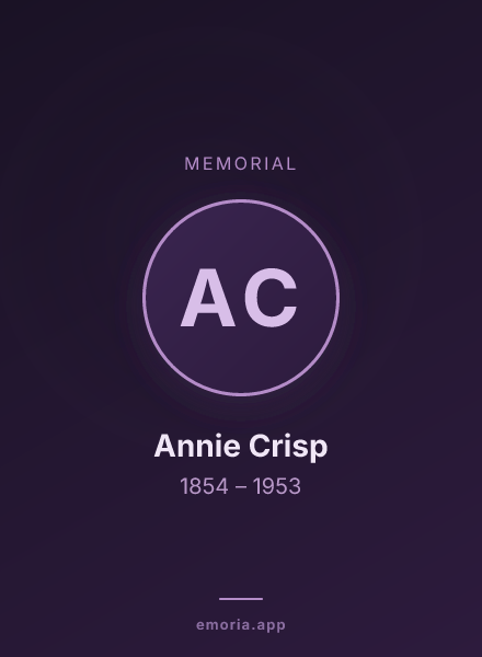 Memorial portrait of Annie Crisp