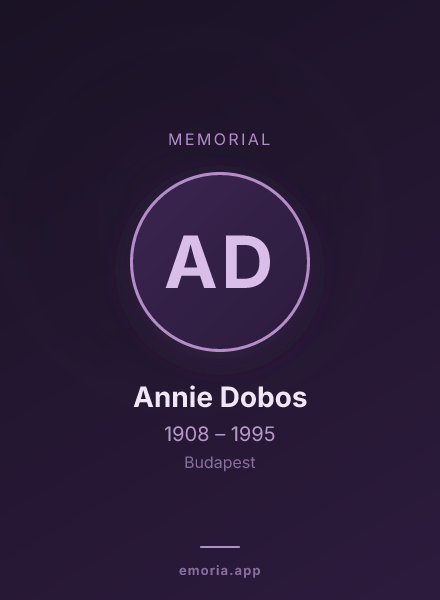 Memorial portrait of Annie Dobos