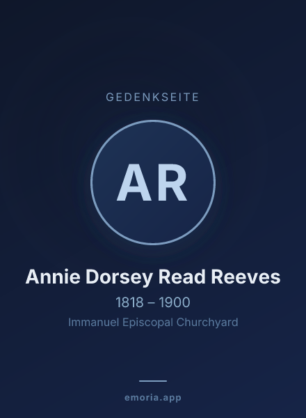 Gedenkportrait von Annie Dorsey Read Reeves
