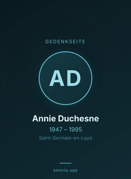 Gedenkportrait von Annie Duchesne