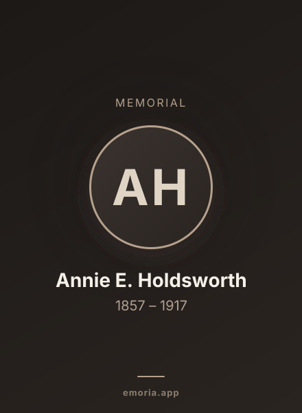 Memorial portrait of Annie E. Holdsworth