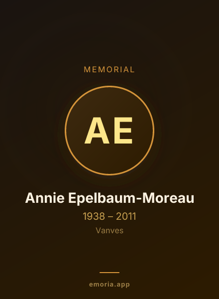 Memorial portrait of Annie Epelbaum-Moreau