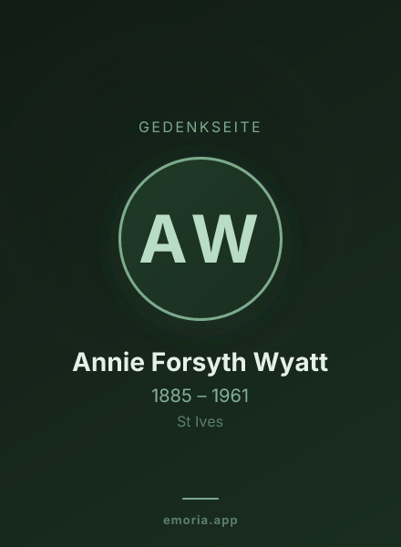Gedenkportrait von Annie Forsyth Wyatt
