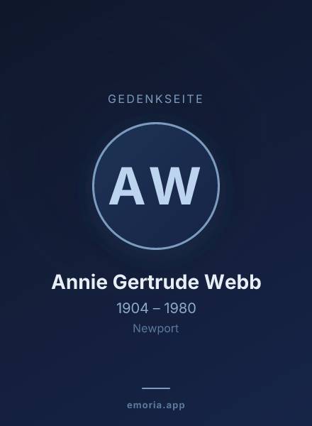 Gedenkportrait von Annie Gertrude Webb