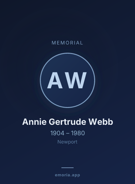 Memorial portrait of Annie Gertrude Webb