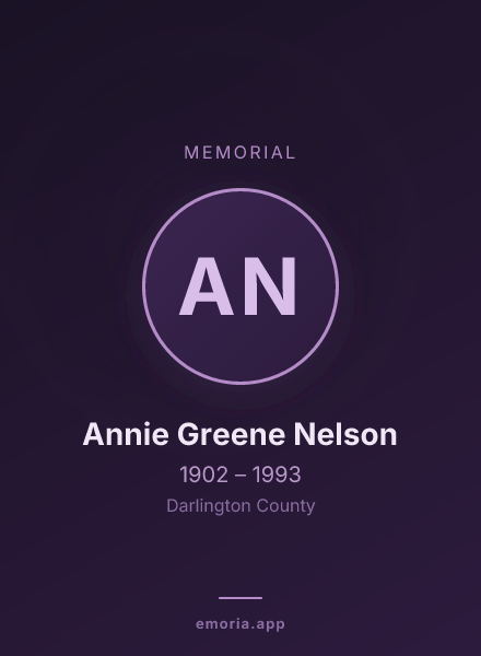 Memorial portrait of Annie Greene Nelson