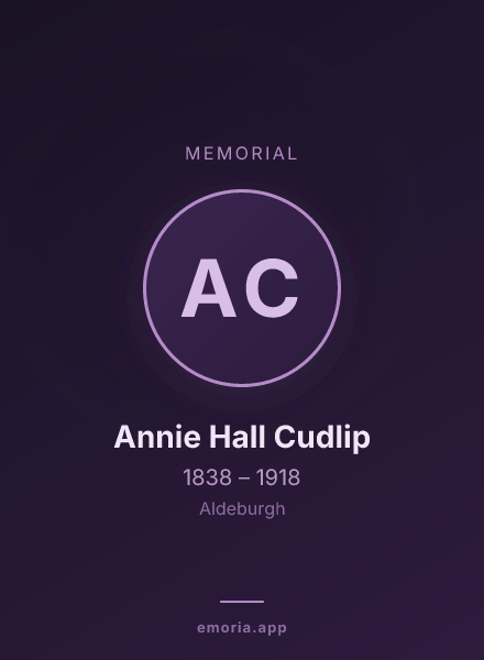 Memorial portrait of Annie Hall Cudlip
