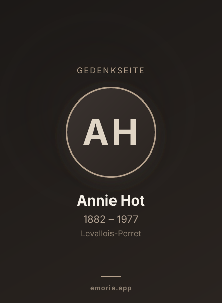 Gedenkportrait von Annie Hot