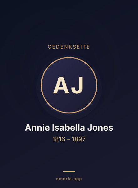 Gedenkportrait von Annie Isabella Jones