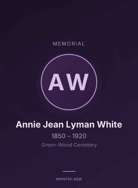 Memorial portrait of Annie Jean Lyman White