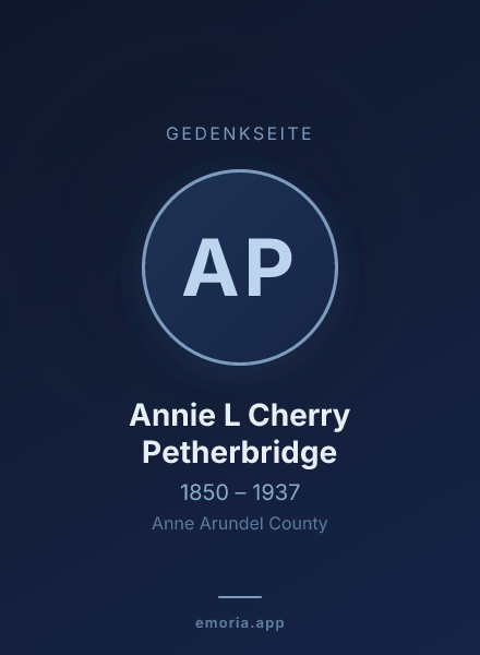 Gedenkportrait von Annie L Cherry Petherbridge