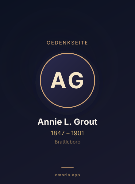 Gedenkportrait von Annie L. Grout
