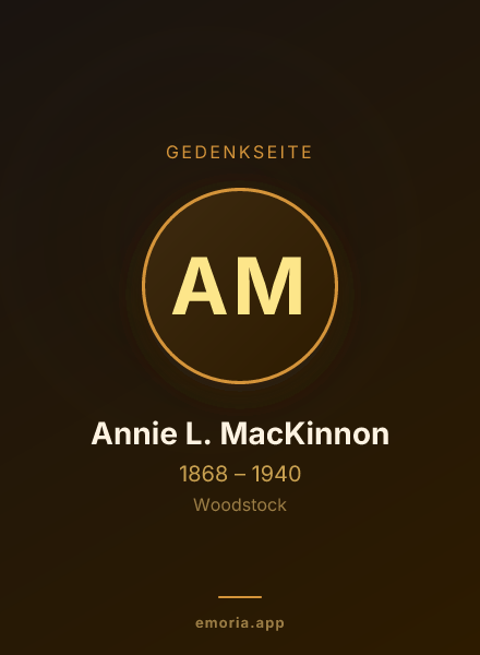 Gedenkportrait von Annie L. MacKinnon