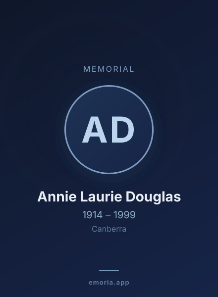 Memorial portrait of Annie Laurie Douglas