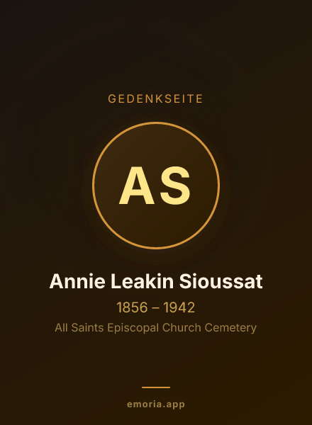 Gedenkportrait von Annie Leakin Sioussat