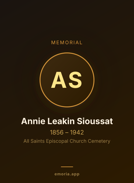 Memorial portrait of Annie Leakin Sioussat