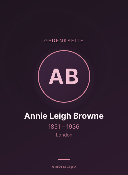 Gedenkportrait von Annie Leigh Browne