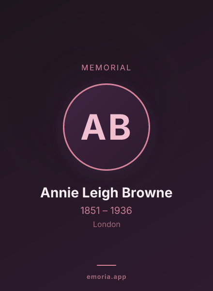 Memorial portrait of Annie Leigh Browne