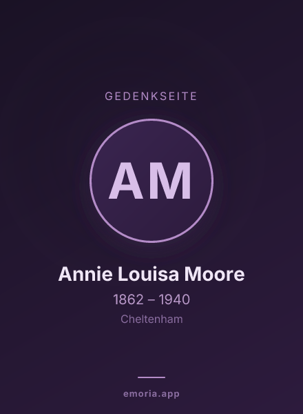 Gedenkportrait von Annie Louisa Moore