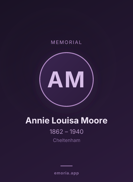 Memorial portrait of Annie Louisa Moore