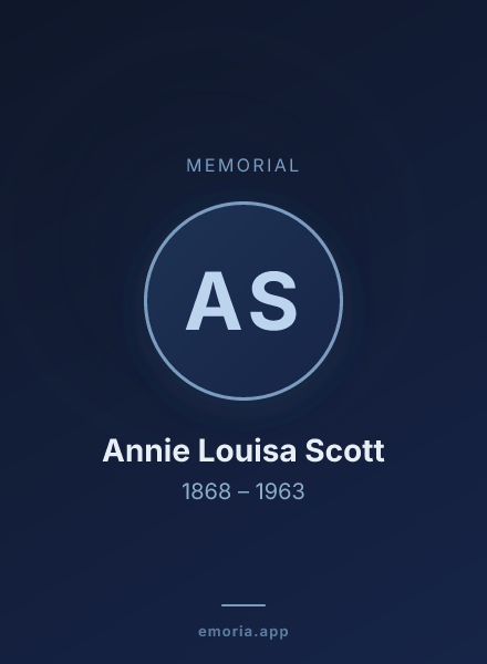Memorial portrait of Annie Louisa Scott