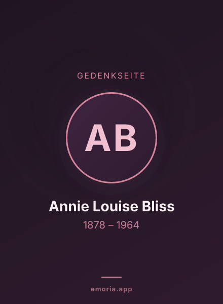 Gedenkportrait von Annie Louise Bliss