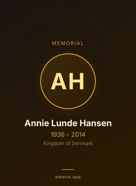 Memorial portrait of Annie Lunde Hansen