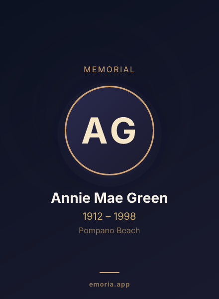 Memorial portrait of Annie Mae Green