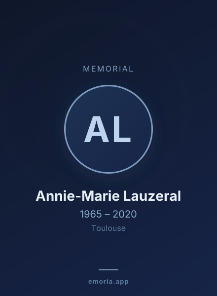 Memorial portrait of Annie-Marie Lauzeral
