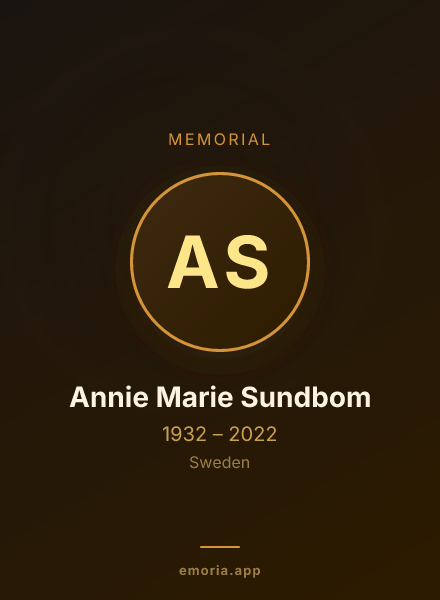 Memorial portrait of Annie Marie Sundbom