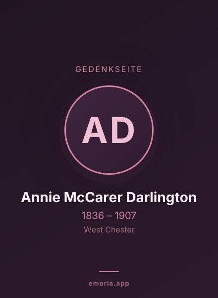 Gedenkportrait von Annie McCarer Darlington