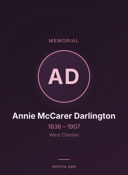 Memorial portrait of Annie McCarer Darlington