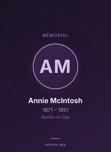 Memorial portrait of Annie McIntosh