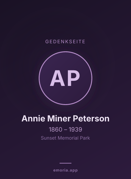 Gedenkportrait von Annie Miner Peterson