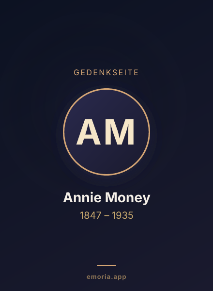 Gedenkportrait von Annie Money