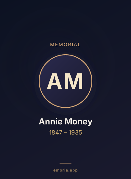 Memorial portrait of Annie Money