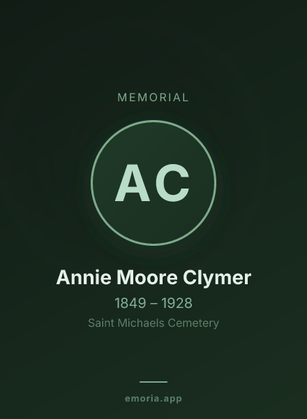 Memorial portrait of Annie Moore Clymer