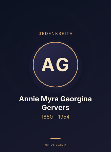 Gedenkportrait von Annie Myra Georgina Gervers