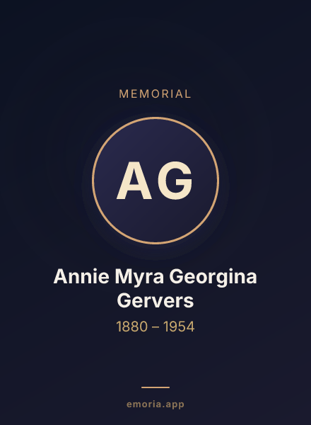 Memorial portrait of Annie Myra Georgina Gervers