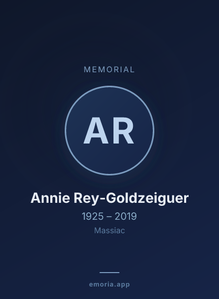 Memorial portrait of Annie Rey-Goldzeiguer