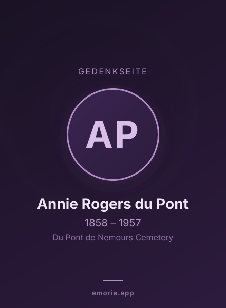 Gedenkportrait von Annie Rogers du Pont
